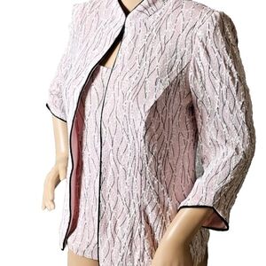 Alex Evenings Shell Jacket Womens Small Pink Glitter Fairy BarbieCore Formal